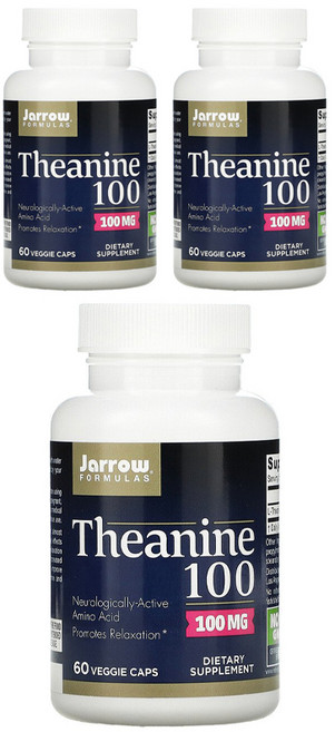 Jarrow FORMULAS 賈羅公式 茶胺酸素食膠囊 100mg, 60顆, 3罐