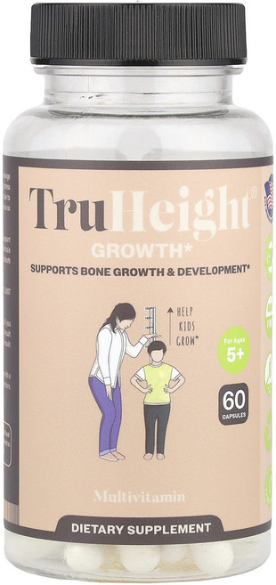 TruHeight 키 성장 종합비타민 5세 이상 캡슐 60정, TruHeight키성장종합비타민5세이상캡슐60정, 1개