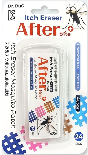 닥터버그 애프터 바이트 가려움 지우개 모기패치 24P, 1개, 4 COLOR 24P - 쿠팡