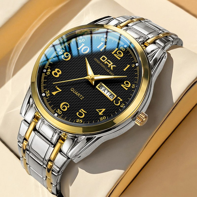 OPK 남자손목시계 정품 쿼츠 럭셔리 명품 워터프루프 야광 메탈시계