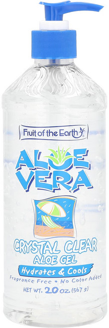 Fruit of the Earth 알로에베라 크리스탈 클리어 알로에 젤 향료 무함유 20oz(567g), FruitoftheEarth알로에베라크리스탈클리어알로에, 567g, 1개
