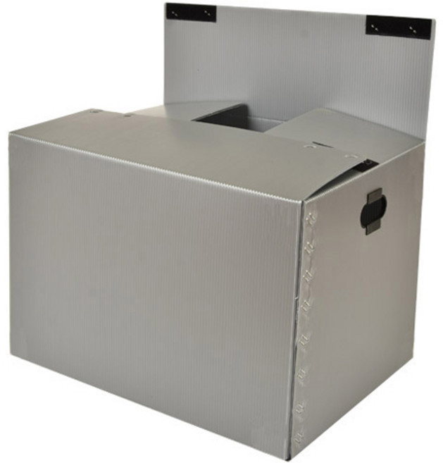 뉴프라테크 이사박스 5호(벨크로형)-5개묶음 [벨크로 부착 박스] 포장 택배 수납 플라스틱, 은색