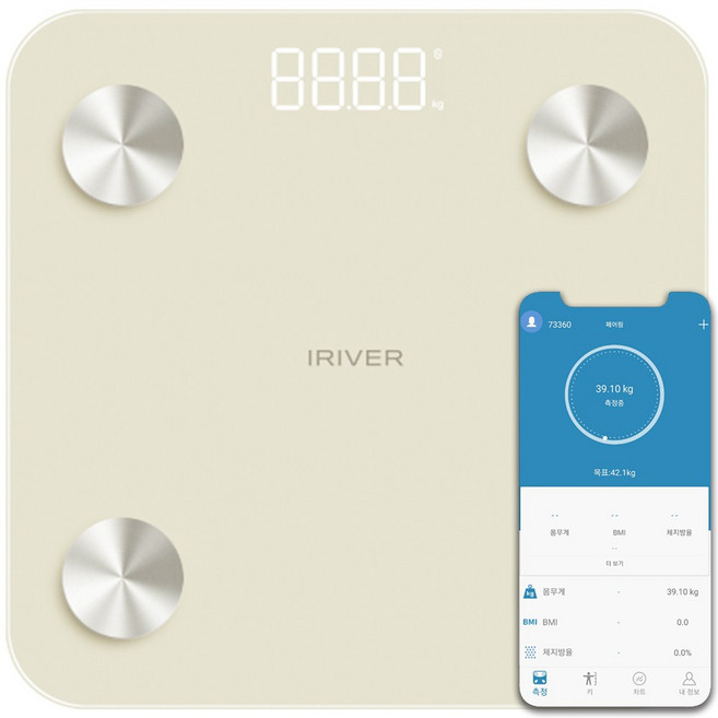 아이리버 스마트 체지방 체중계, 1개, 베이지, SB-H301B