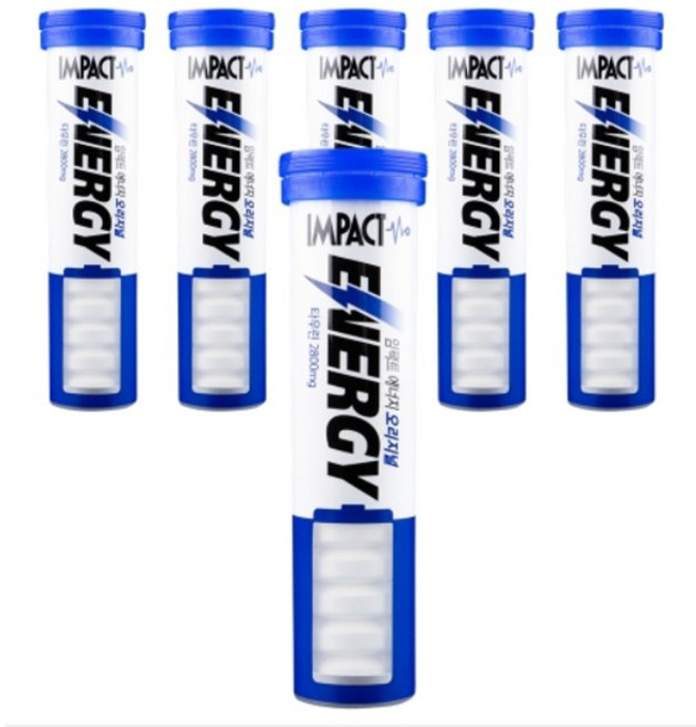 임팩트 에너지 포도당 캔디 오리지널 6개 스포츠 사탕 타우린 비타민C 운동 부스터, 33g
