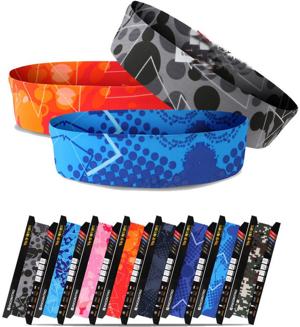 인콘트로 맨살보다 시원한 쿨 아이스 스포츠 헤어밴드, 멜란지블랙, 1개