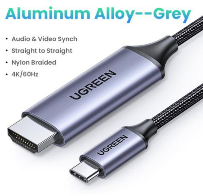 UGREEN USB C to 8K HDMI 호환 케이블 맥북 프로 아이맥 아이패드 프로 삼성 갤럭시 C to HD 2.1 8K60Hz 4K120Hz, Metal Grey 4K_2m, 2m, 7) Metal Grey 4K - 2m