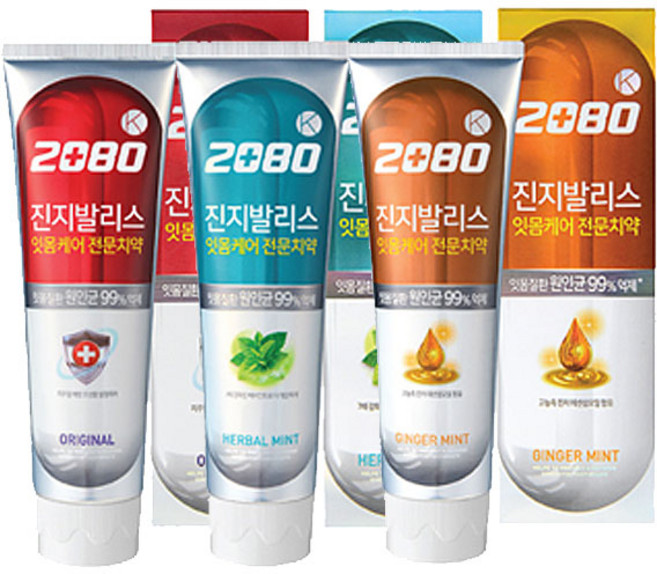 애경2080 K 진지발리스 치약 120g, 1개