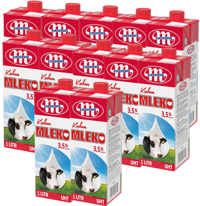 (대영) 믈레코비타 아이러브밀크 3.5% 수입 멸균우유, 1L, 12개