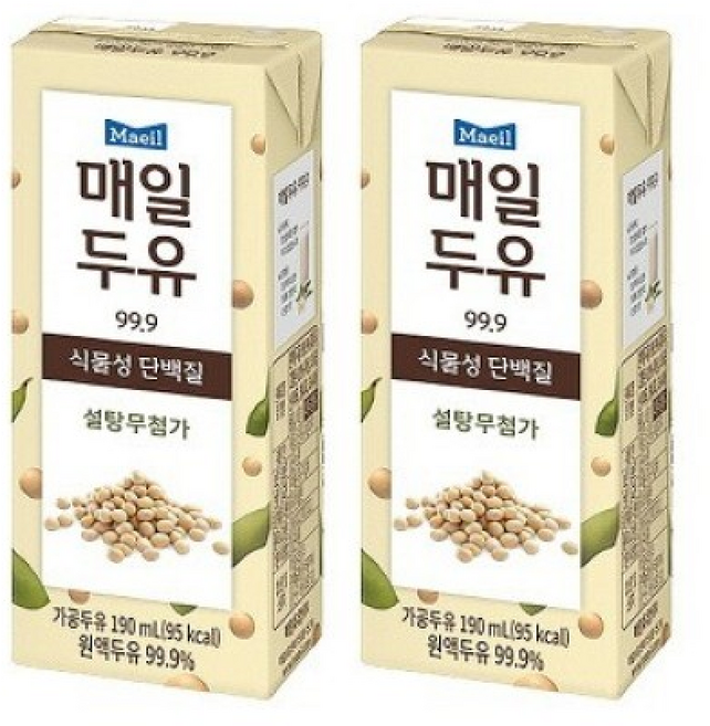 매일 무가당 두유 99.9 무설탕 저당 두유, 190ml