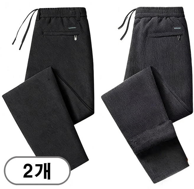 차쿠 1+1 겨울 남성 중년 코듀로이 바지 스판 아빠 정장바지 작업복바지 골덴 기모바지