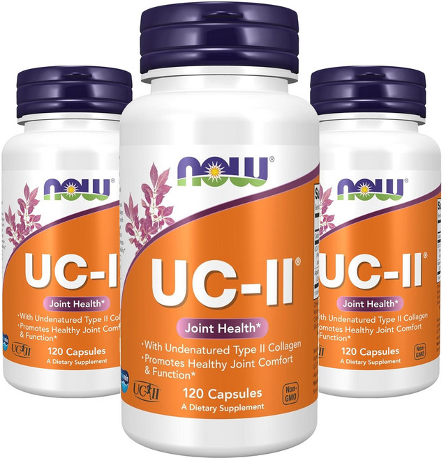 NOW Foods UC-II非變性二型膠原蛋白素食膠囊, 120顆, 3罐