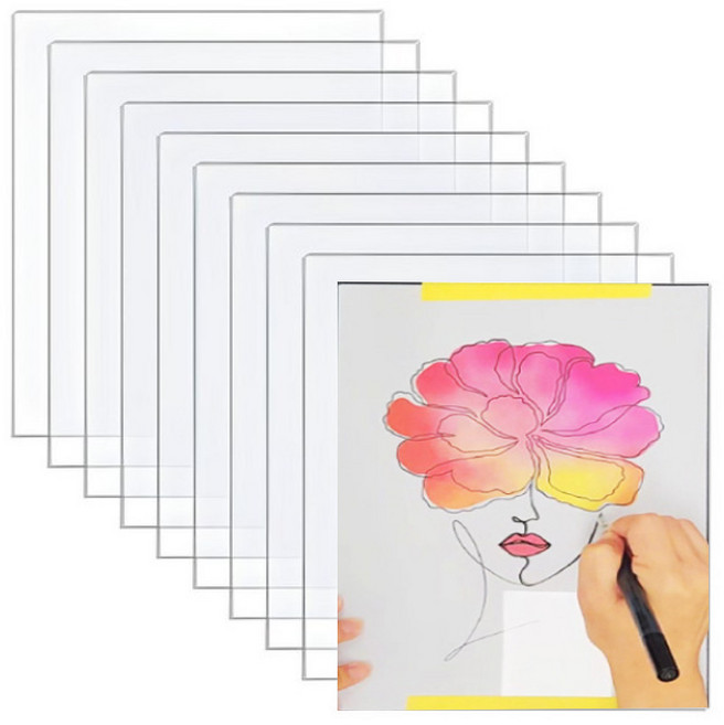 마벨인홈 투명 아크릴 페인팅 DIY 그림 메모 그리기판, 15x20cm, 10개