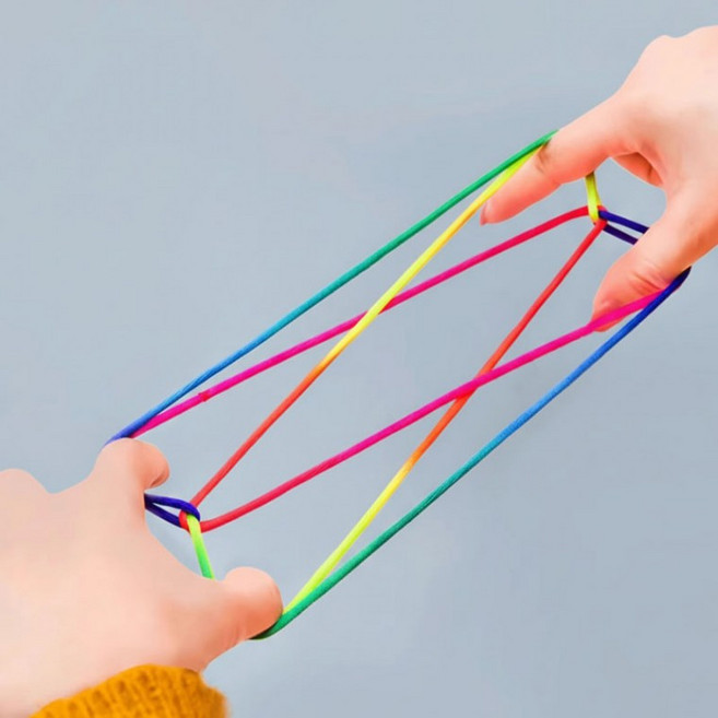 실뜨기용 실 무지개 칼라끈 실뜨기놀이 전통 놀이, 1개, 실뜨기