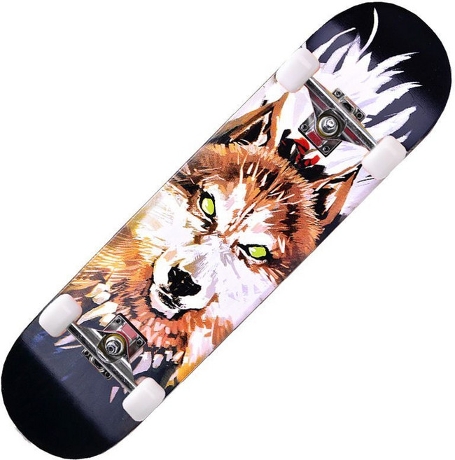 專業成人兒童幼童滑板 滑板 四輪楓木板 初學者滑板 造型滑板 雙翹板 兒童玩具 新手滑板, 專業板-戰狼,閃光輪, 1個