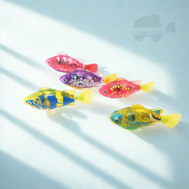 LED 로봇물고기 완구 어린이날 생일 크리스마스 선물 유아동 고양이 물놀이 장난감, 5개세트, 1개