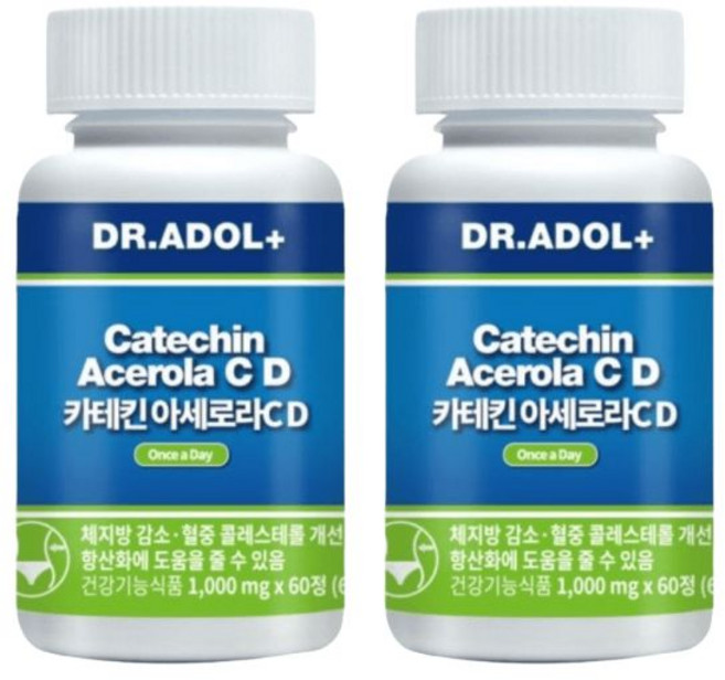 닥터아돌 카테킨아세로라 리뉴얼 1000mg X 60정 2개(2개월분) 콜레스테롤조절 606597