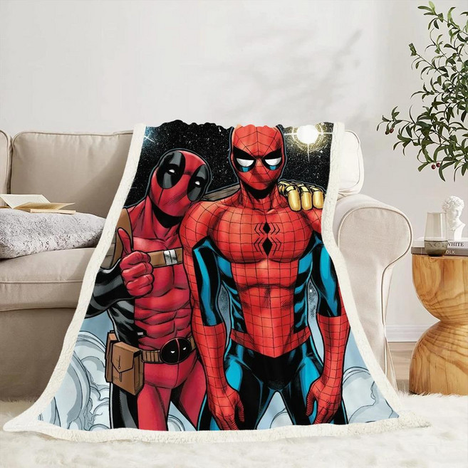 어벤져스 스파이더 맨 홈 데코 봉제 담요 침대 극세사 원단, D. 100x140cm, 1. 3, 1개