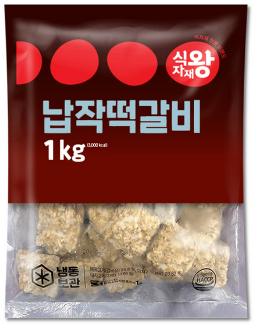 바이오푸드몰_식자재왕 납작 떡갈비 1kg, 2개