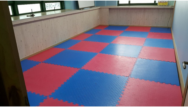 병장매트퍼즐매트 조립식 층간소음 안전 어린이집헬스장스포츠체육관, 적+청, 1개