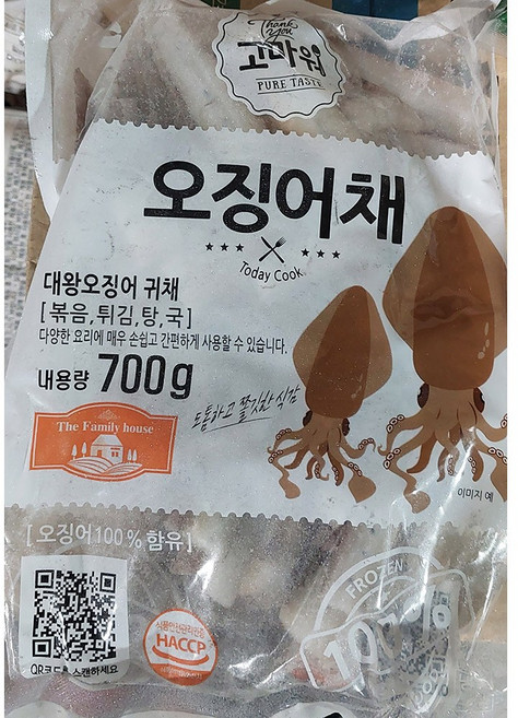 대용량 냉동 오징어채 700g X10 업소 무라귀채 절단, 10개