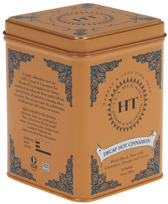 Harney & Sons HT 디카페인 핫 시나몬 티 티 티백, 1박스, 20개입, 40g