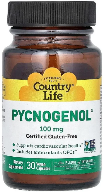 컨트리라이프 피크노제놀 Pycnogenol 100mg 소나무 추출물 해송 캡슐 30정 - 쿠팡