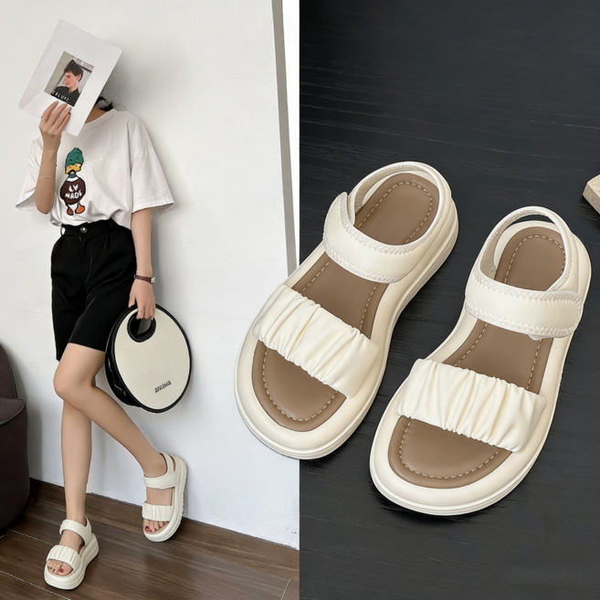 스타일닥터 여성용 여름 샌들 키높이 통굽샌들