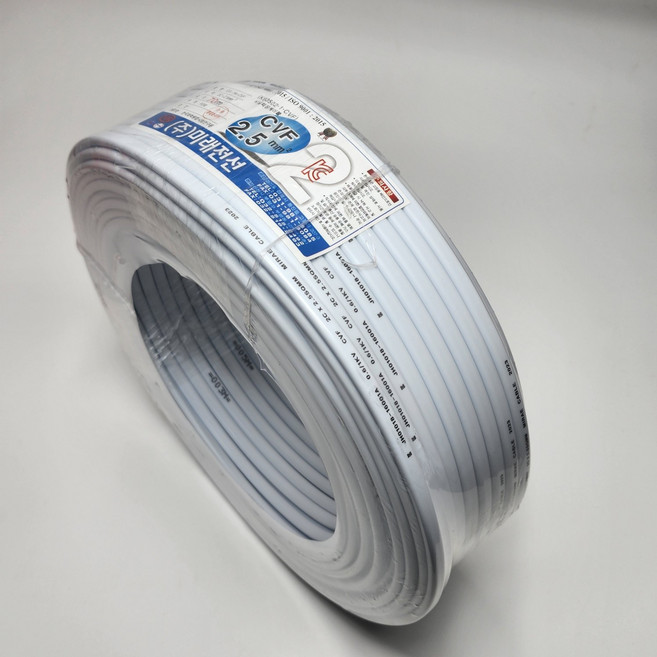 KS 국산 CVF 2.5SQ 2C 로맥스 전선 실내 스위치 콘센트 전기기기용 전선 50M, 1개