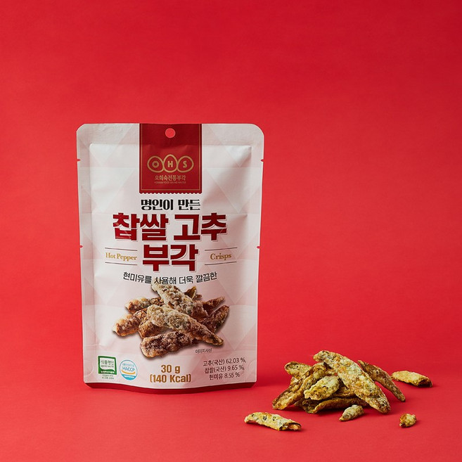 찹쌀 고추 부각, 30g, 5개