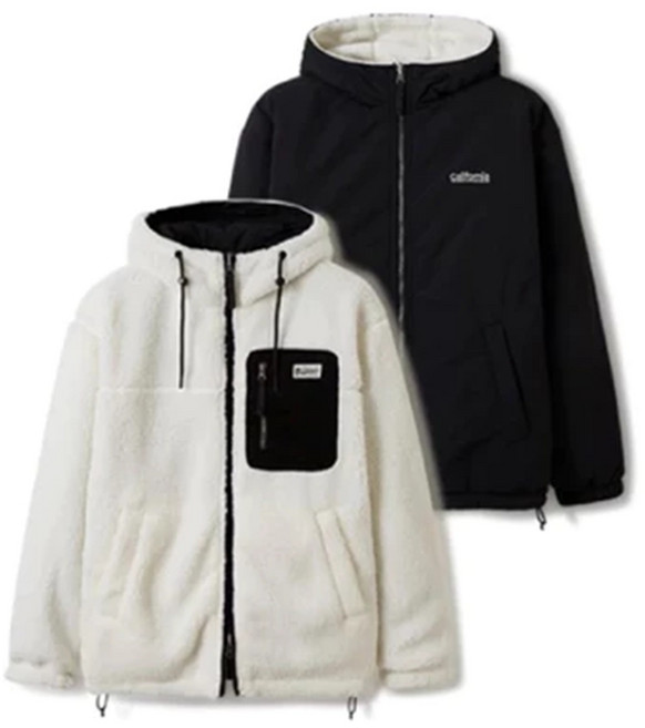 雙面穿羊羔絨連帽外套 女款冬季保暖防風外套