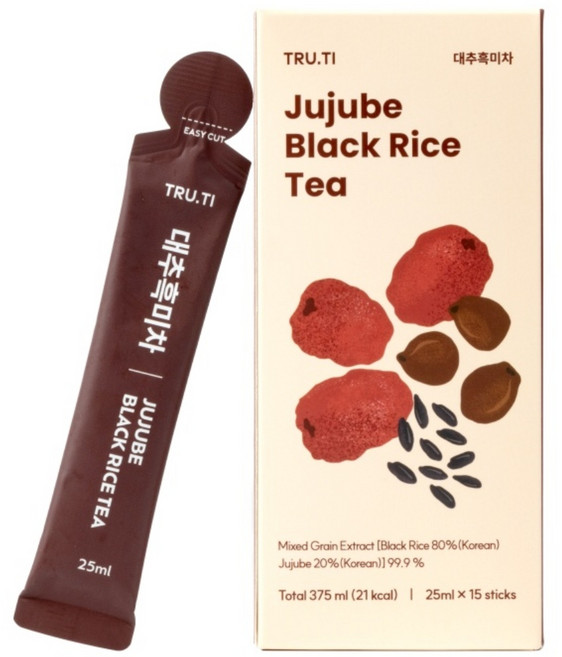 트루바이탈 대추흑미차 액상차, 1박스, 15개입, 25mg