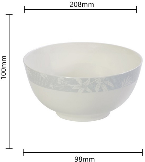 陶瓷碗盤組 骨瓷飯碗 盤子, 1個, Hx-37389靜影8寸奧碗