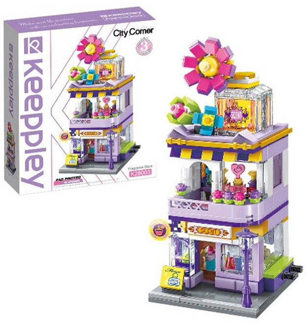 [아페페] 도시 상점만들기 플라워 샵 블록 조립 피규어 장난감 모형 과학 CE61531, 1개