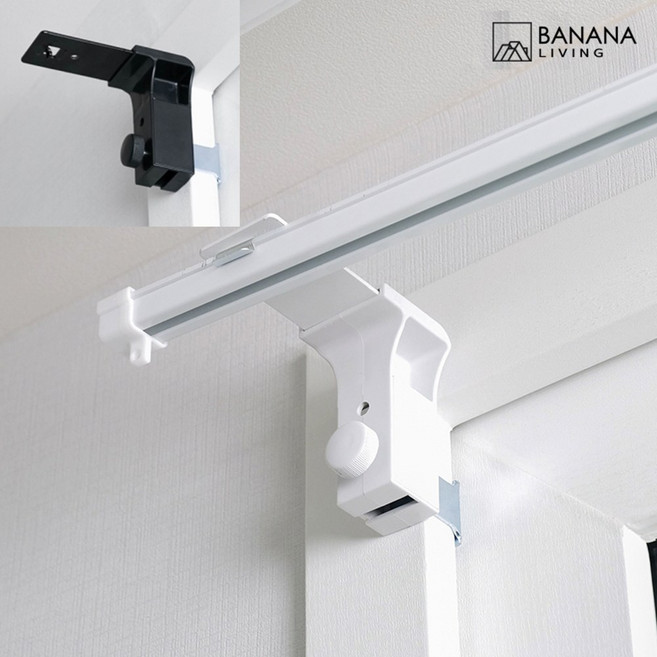 무타공 안뚫어고리ver2 2개입 블랙 화이트 못없이 못질없이 커튼 커텐 레일 블라인드 설치 달기 걸기 걸이 거실 창문 샷시