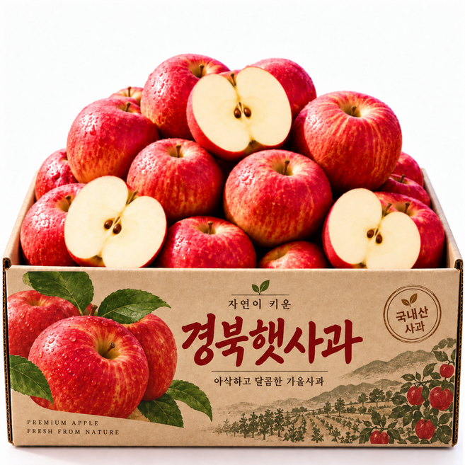 [하루100박스]15brix 고당도 햇 경북 사과, 1개, 3kg