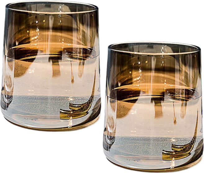 ins 유리 물컵 커피잔 드링크자 양주잔 칵테일머들러 260ml, 갈색, 2개