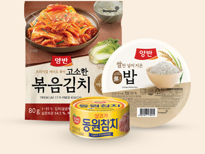 동원 양반 쌀밥 130gx12개+볶음김치 80gx10개+참치 85gx10캔, 1개, 상세 설명 참조, 상세 설명 참조