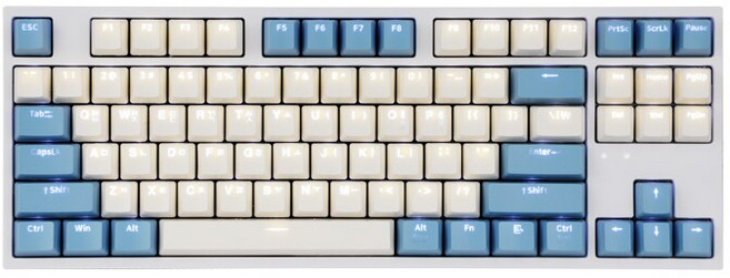 COX CK87 게이트론 기계식 게이밍 LED 텐키리스 키보드 크림블루, 갈축, 갈축, 갈축