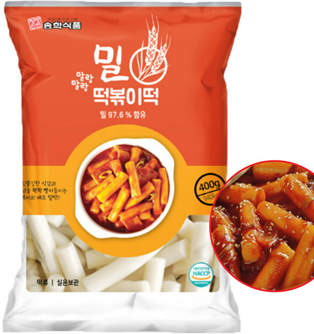 송학식품 말랑말랑 밀떡볶이, 400g, 5개