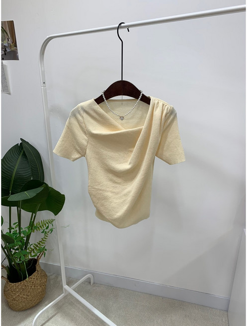 (무료배송)리글 베이직 드레이프 반팔 니트 5color