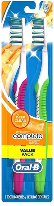 Oral-B 컴플리트 딥 클린 칫솔 부드럽고 2개의 개수, Soft, 2 Count (Pack of 1), 1개 - 쿠팡