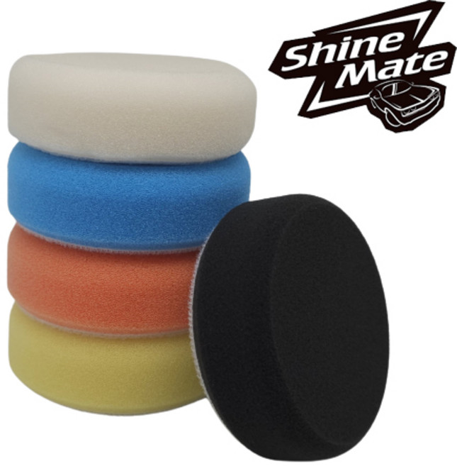 샤인메이트 폼패드 3인치(검정) (광택 폴리싱 차량 스폰지 연마마트), 파랑(미디엄컷팅), 1개