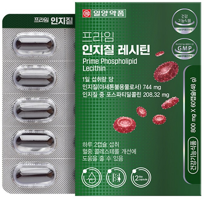일양약품 프라임 인지질 레시틴 48g, 60정, 2개