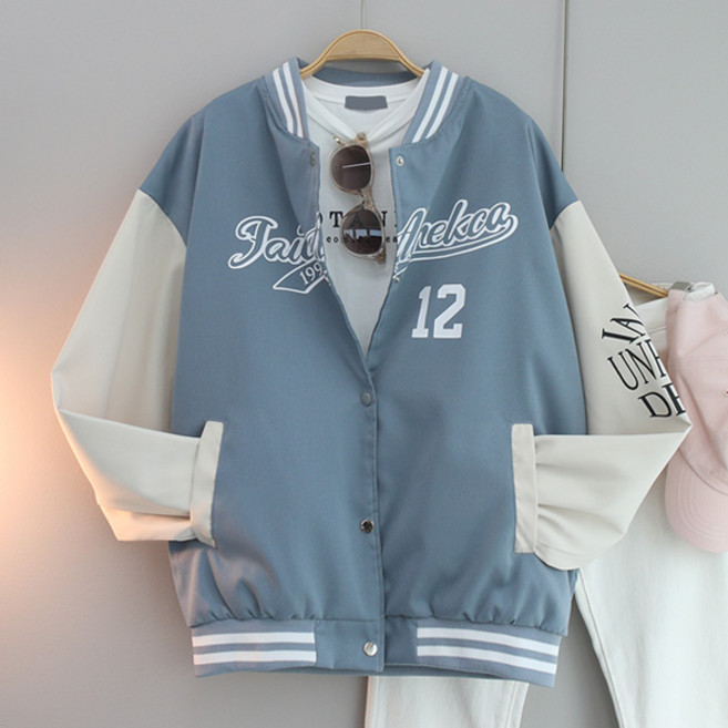 달콩 여성 빅사이즈 봄신상 간절기 아우터 로키레터링오버핏야구점퍼