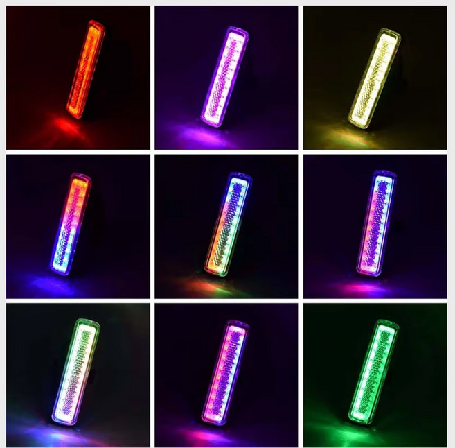 벨로브라이트 레인보우 로드 픽시 자전거 C타입 충전식 후미등, 1개, 9cm