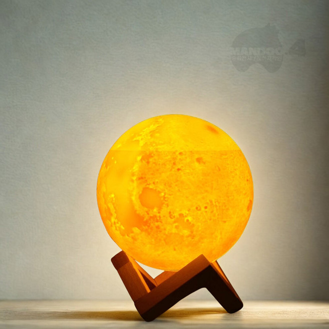 MANDOO4 달 모양 무드등 가습기 감성 실내 인테리어 거실 조명 3단계 밝기 조절