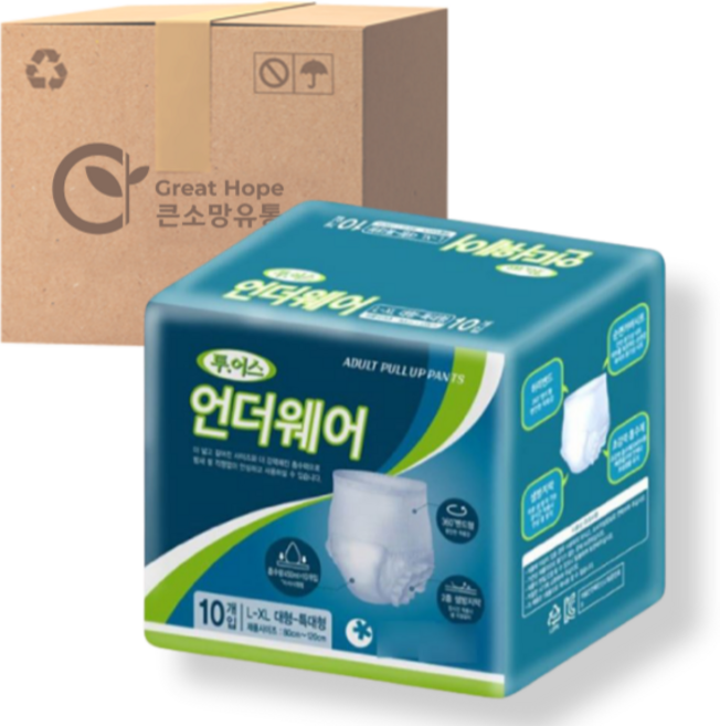 투어스 성인팬티기저귀 언더웨어 특대형80매, 특대형, 10개입, 8개