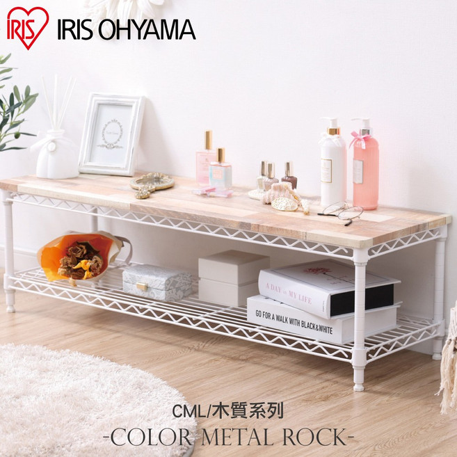 IRIS OHYAMA 愛麗思歐雅瑪 木質電視櫃鐵力士架 CML-10302, 白色/鄉村木紋, 1個