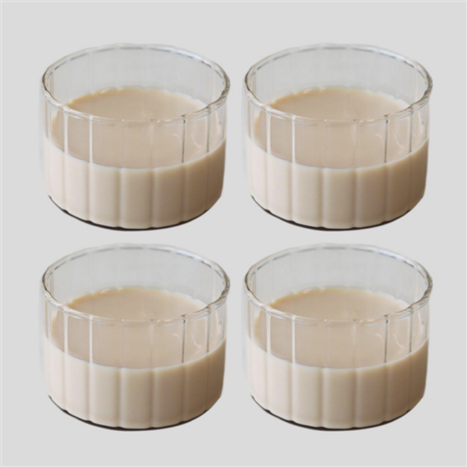 막걸리잔 동동주잔 내열 유리컵 요거트 디저트볼 커플 AA2 200ml, SL내열막걸리잔 주름 VS-C-18 (4P), 1개