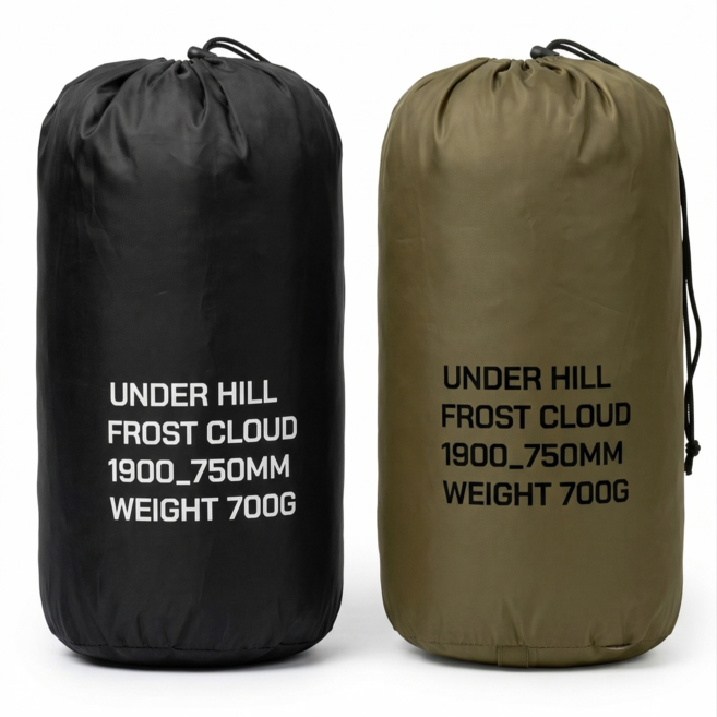 언더힐 삼계절 여름 경량 침낭 캠핑용 차박 이불, 미드나잇 블랙, 1개